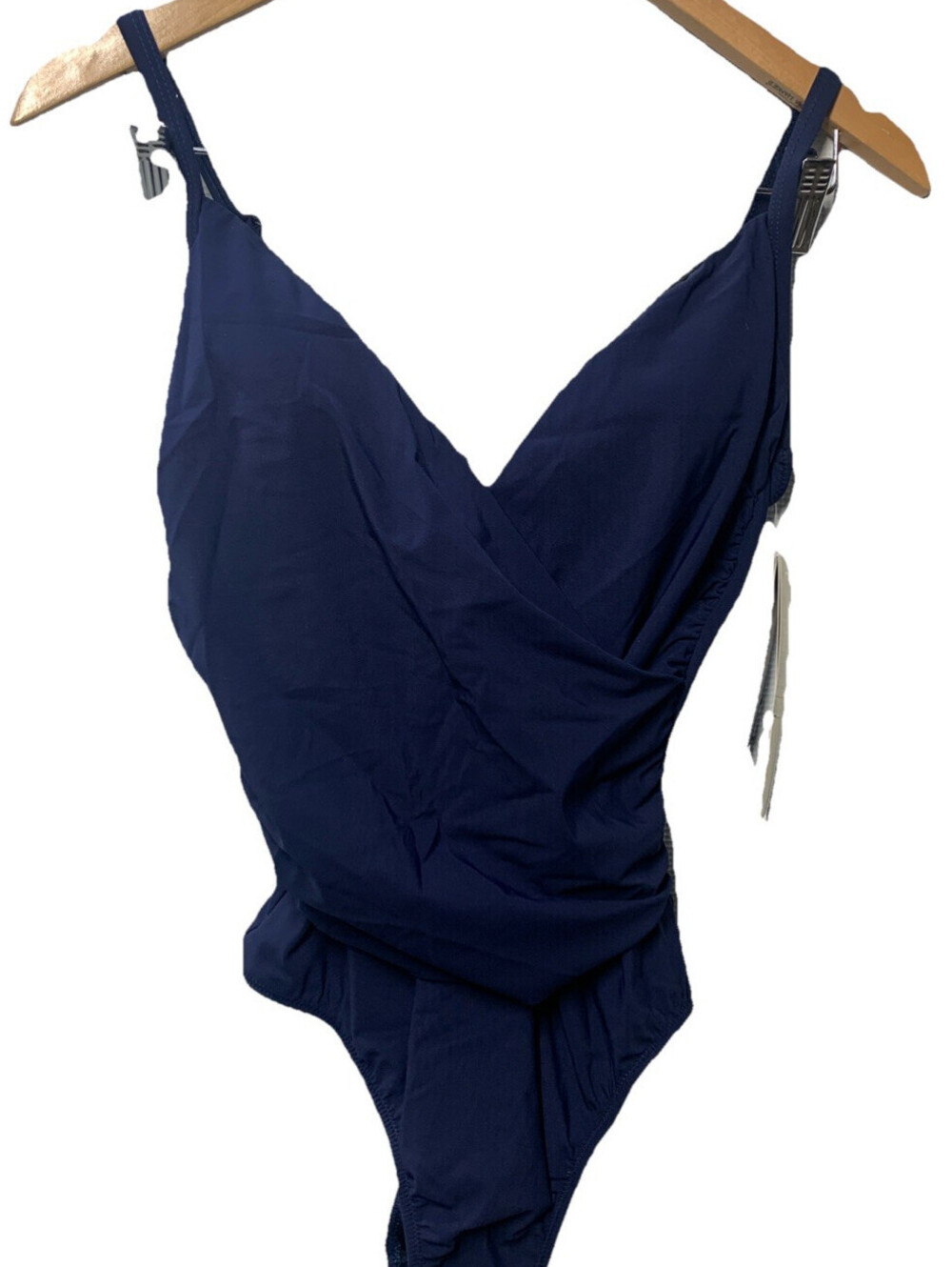 Profile by Gottex Tutti Frutti V Neck One Piece Swimsuit Navy Swimwear Size 6